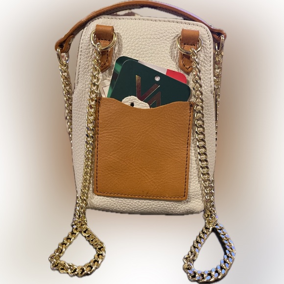 VALENTINA SMALL CROSSBODY W/GOLD CHAIN CHALK NWT - Picture 2 of 2